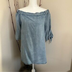 Denim off shoulder top